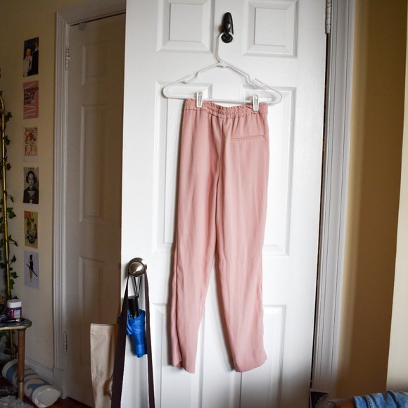Zara Pink Drawstring Trousers Size XS - Picture 4 of 5